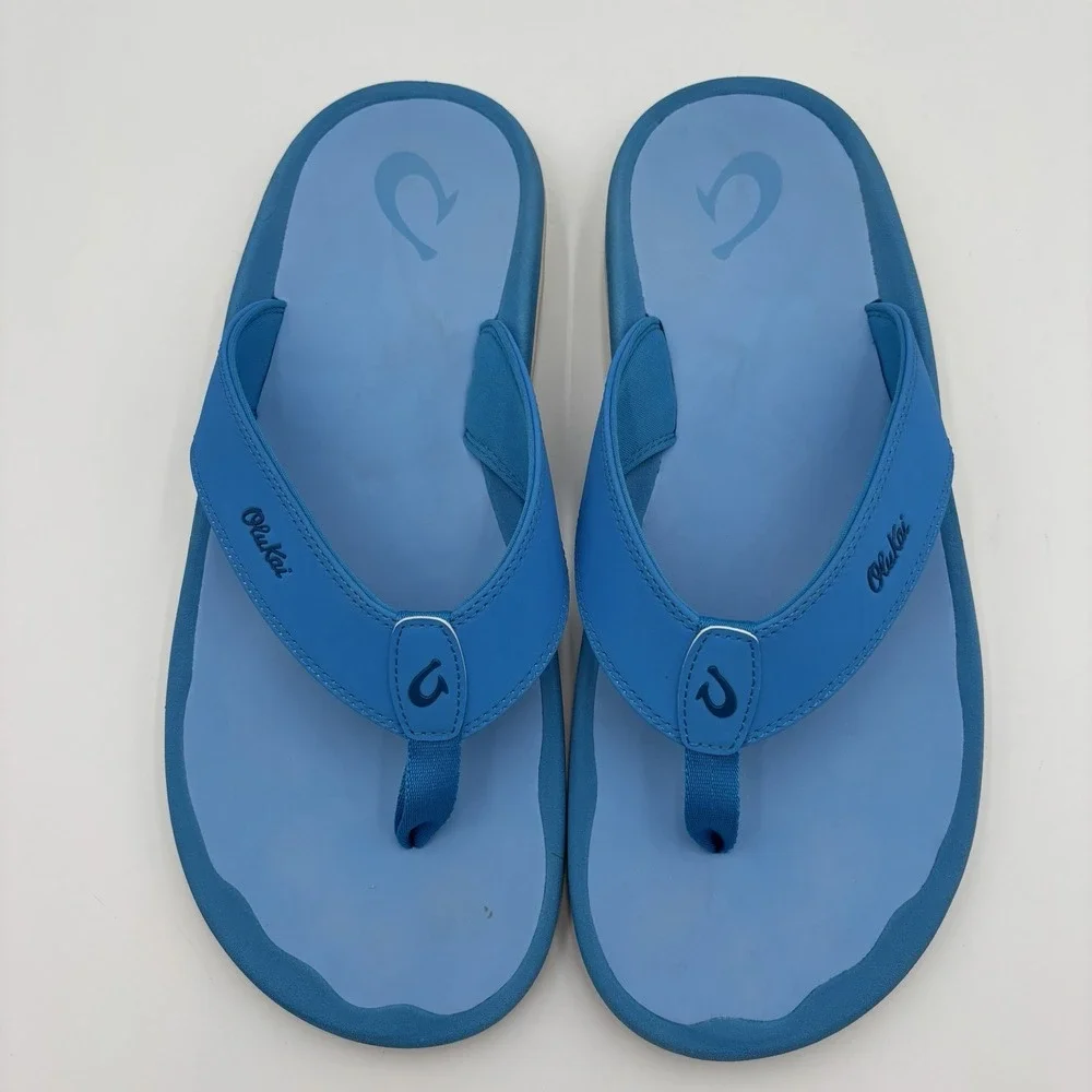 OluKai Ohana Sandals Blue Mens Size 14 Slip On Beach Vacation